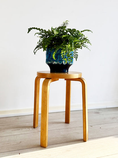 Vintage birch wood (bentwood) stacking stool in the style of Alvar Aalto Model E60, Finland, 1930-1960s