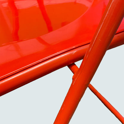 Red vintage IKEA, Niels Gammelgaard, TED folding chair, Sweden, 1979-1989