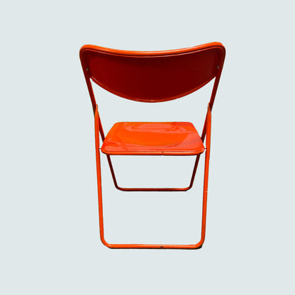Red vintage IKEA, Niels Gammelgaard, TED folding chair, Sweden, 1979-1989