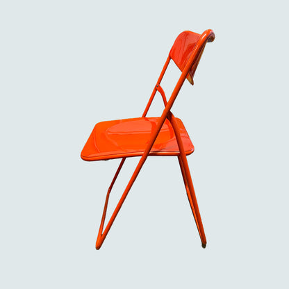 Red vintage IKEA, Niels Gammelgaard, TED folding chair, Sweden, 1979-1989