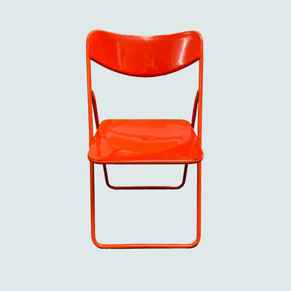 Red vintage IKEA, Niels Gammelgaard, TED folding chair, Sweden, 1979-1989