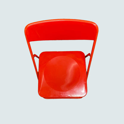 Red vintage IKEA, Niels Gammelgaard, TED folding chair, Sweden, 1979-1989