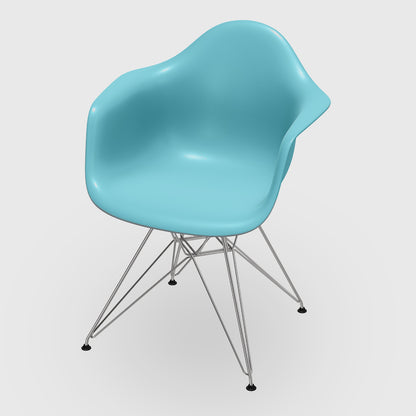 Sea blue vintage Vitra, Charles and Ray Eames, DAR Plastic Armchair, USA / Germany, 2009