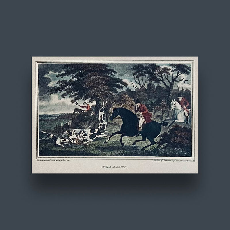 Engravings, Fox hunting, J. Scott after J. Barrenger, England, 1827 (4x)
