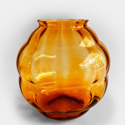 Amber colored vase (GL602) by A.D. Copier for Glasfabriek Leerdam, The Netherlands, 1930s