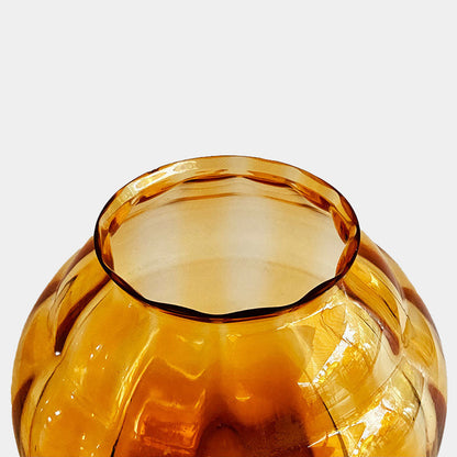 Amber colored vase (GL602) by A.D. Copier for Glasfabriek Leerdam, The Netherlands, 1930s