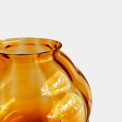 Amber colored vase (GL602) by A.D. Copier for Glasfabriek Leerdam, The Netherlands, 1930s