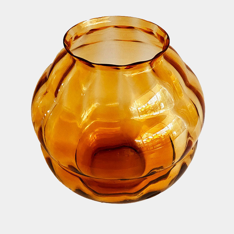 Amber colored vase (GL602) by A.D. Copier for Glasfabriek Leerdam, The Netherlands, 1930s