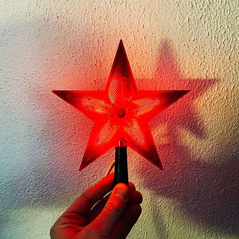 Soviet red star Christmas tree topper, USSR (CCCP), 1970s