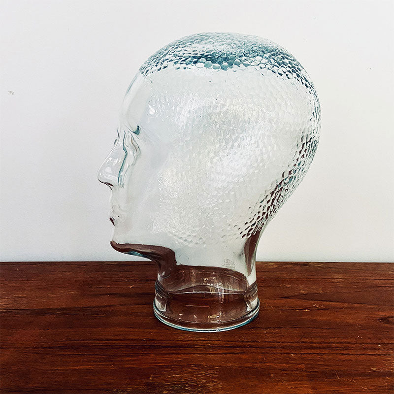 Glass mannequin head - Vintage decoration from the 1970s