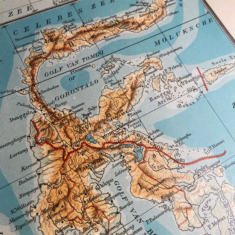 Map, Borneo, Celebes, J.B. Wolters – Groningen, The Netherlands, 1927