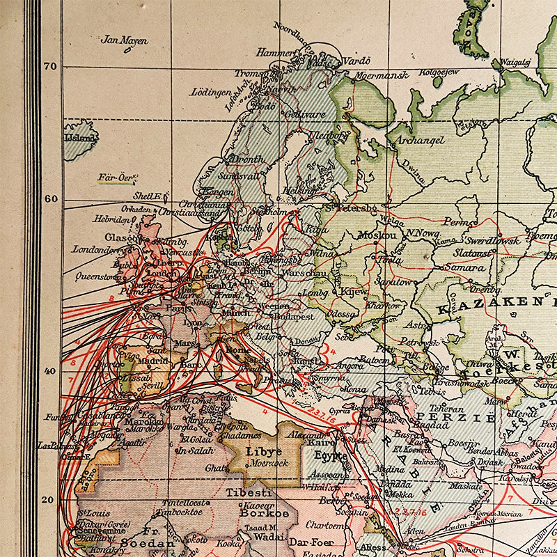 Map, Europe Statistical, J.B. Wolters – Groningen, The Netherlands, 1927