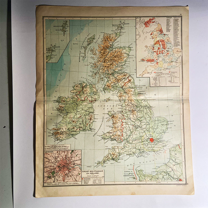 Map, Great Britain and Ireland, J.B. Wolters – Groningen, The Netherlands, 1927