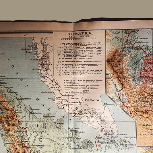 Map, Sumatra, J.B. Wolters – Groningen, The Netherlands, 1927
