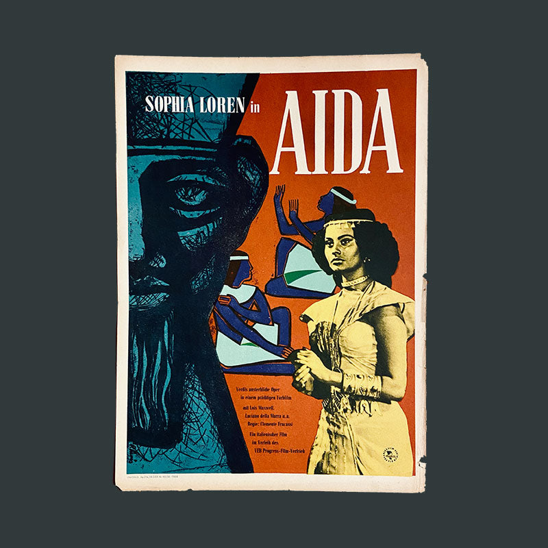 Movie poster "Aida", Italia (GDR distributor), Eastern Germany, 1956