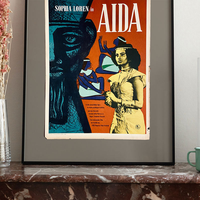 Movie poster "Aida", Italia (GDR distributor), Eastern Germany, 1956