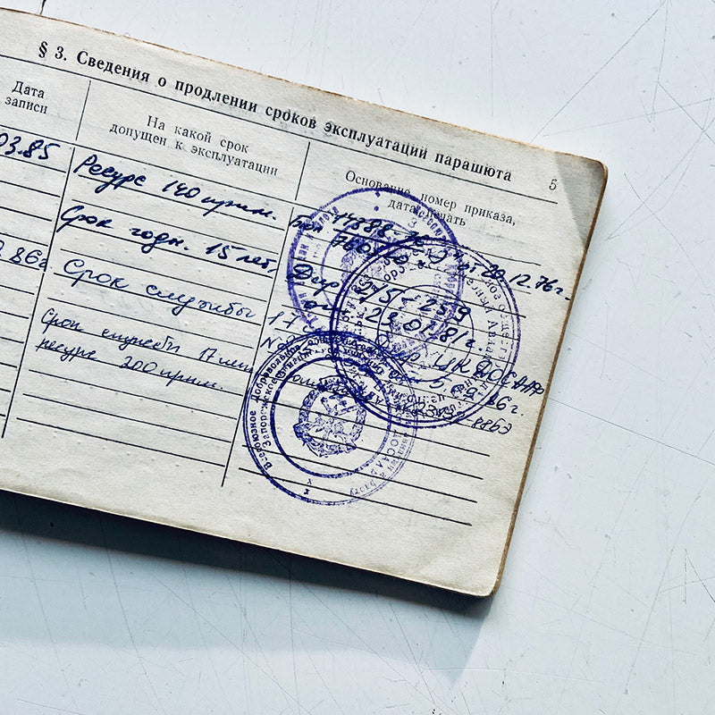 Parachute passport, Ukrainian SSR, 1970s-1990s