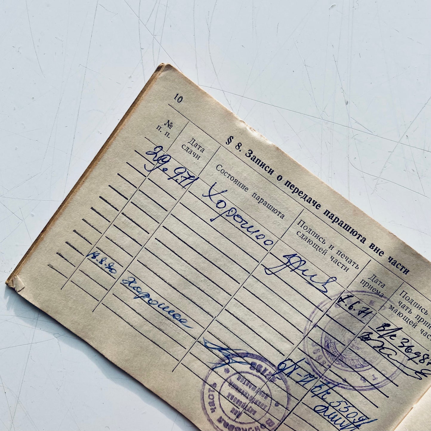 Parachute passport, Ukrainian SSR, 1970s