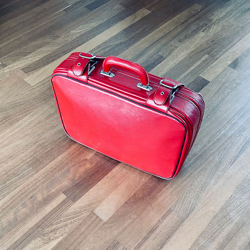 Red cheap suitcase vintage