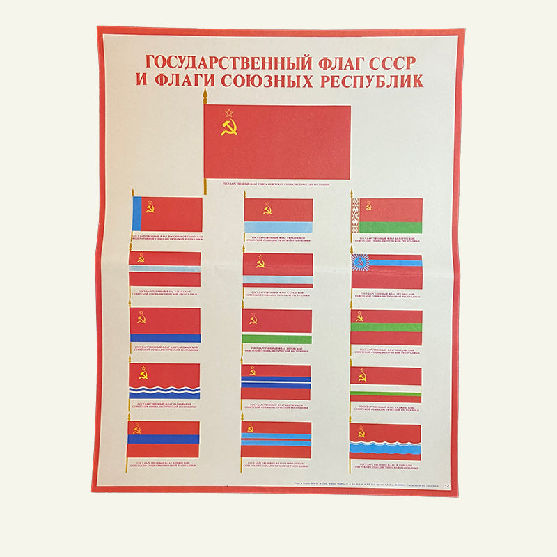 Poster, "Flags of the Soviet Union", Propaganda, Soviet Union, USSR (CCCP), 1985