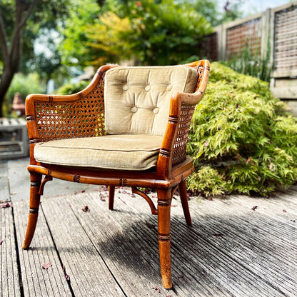 Giorgetti Hollywood Regency style faux bamboo chair, 1970 / 1980s, Italy