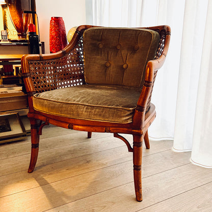 Giorgetti Hollywood Regency style faux bamboo chair, 1970 / 1980s, Italy