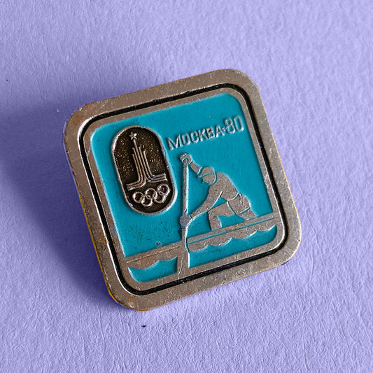 Vintage 1980 Moscow Olympic Rowing Boat Team Pin, USSR, 1980