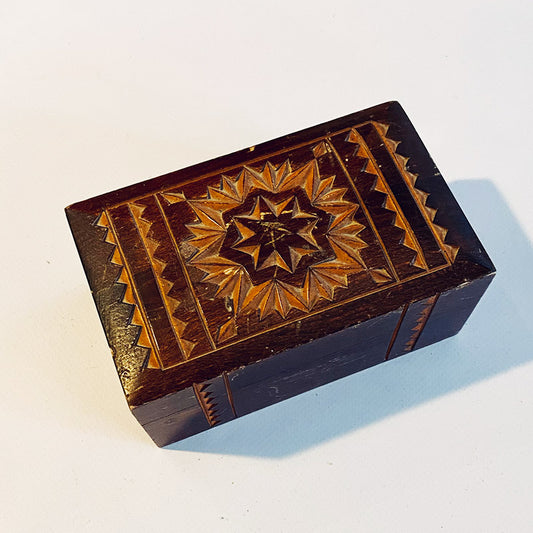 Carved wooden jewelry box, USSR (CCCP), 1950s-1960s